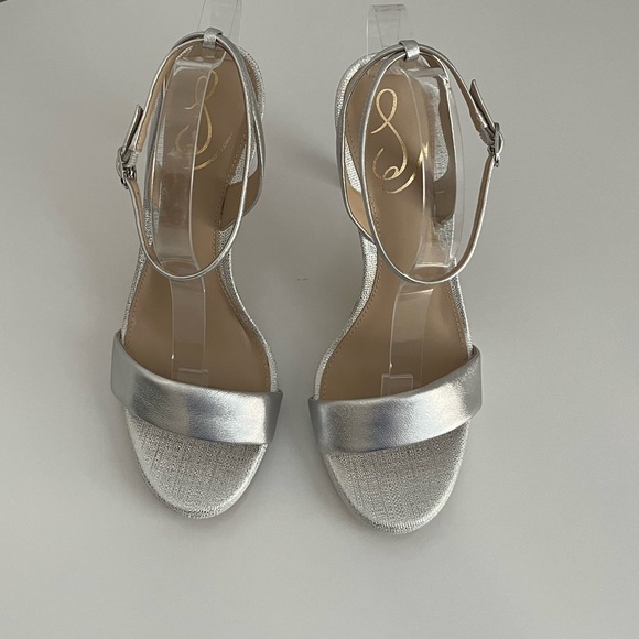 Sam Edelman Jade Silver Ankle Strap Heels
